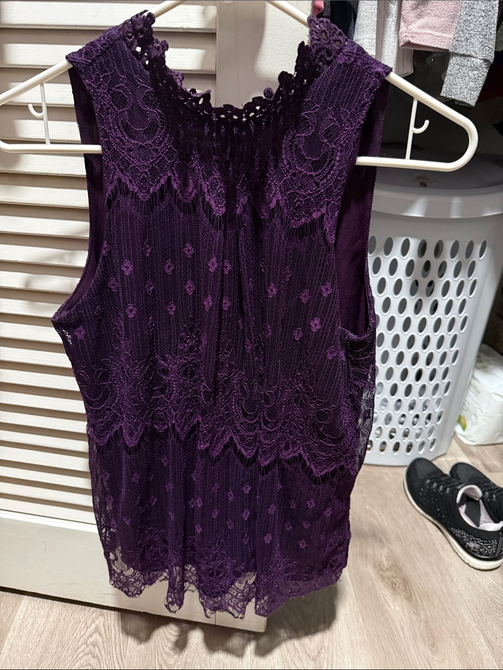 A. Byer Purple Lace Sleeveless Camisole